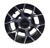 MASSFX 10x7 Golf Cart Rim with 4/101.6 or 4 on 4" Bolt Pattern - Matte Black